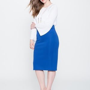 Eloquii Blue pencil neoprene scuba skirt size 16